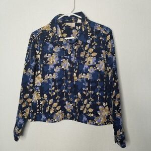 💚3/$15 Baxter & Wells Floral Jacket Button Up Size PM